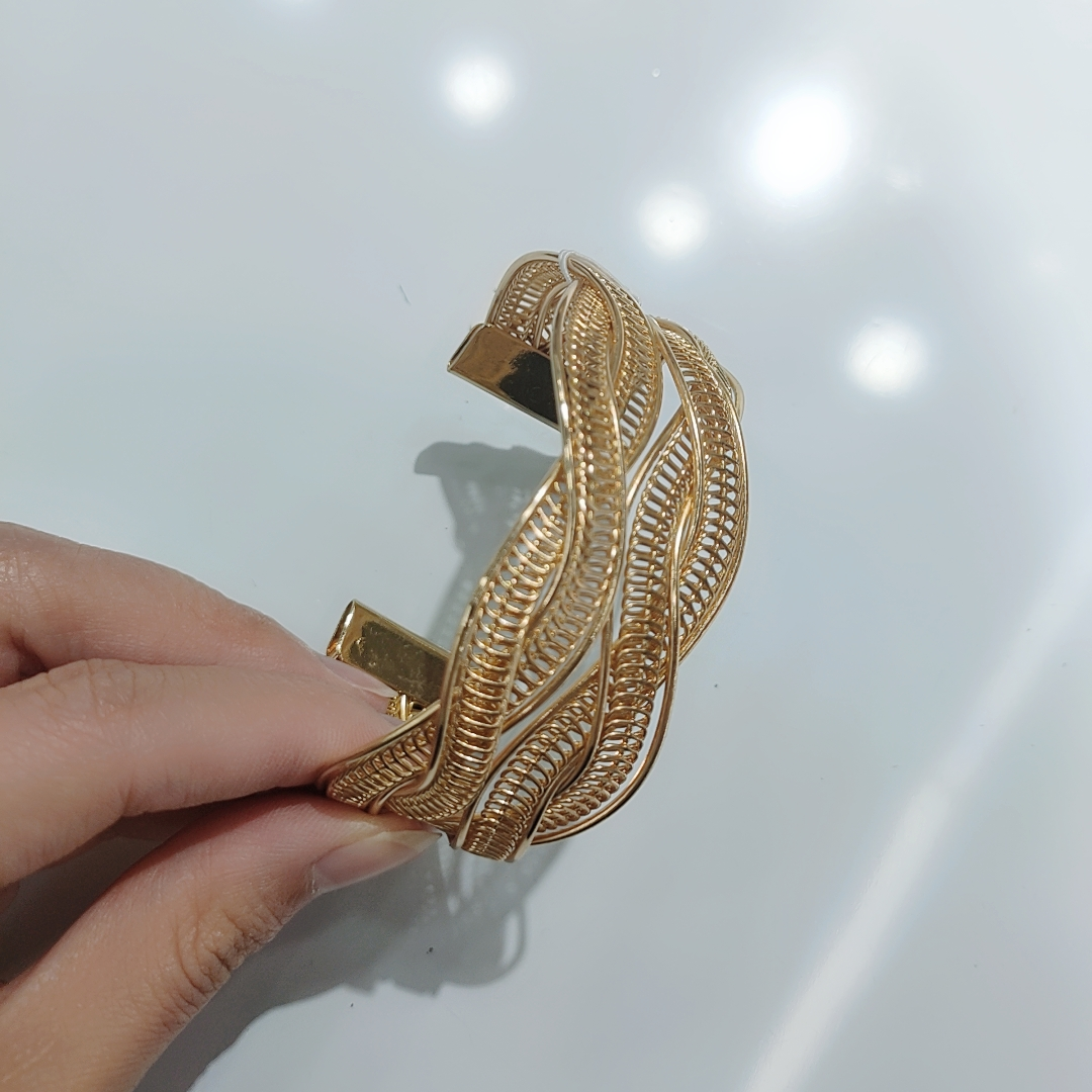 Cross Europe and the United States exaggerated fashion new jewelry high quality open wire wide open bracelet thumbnail