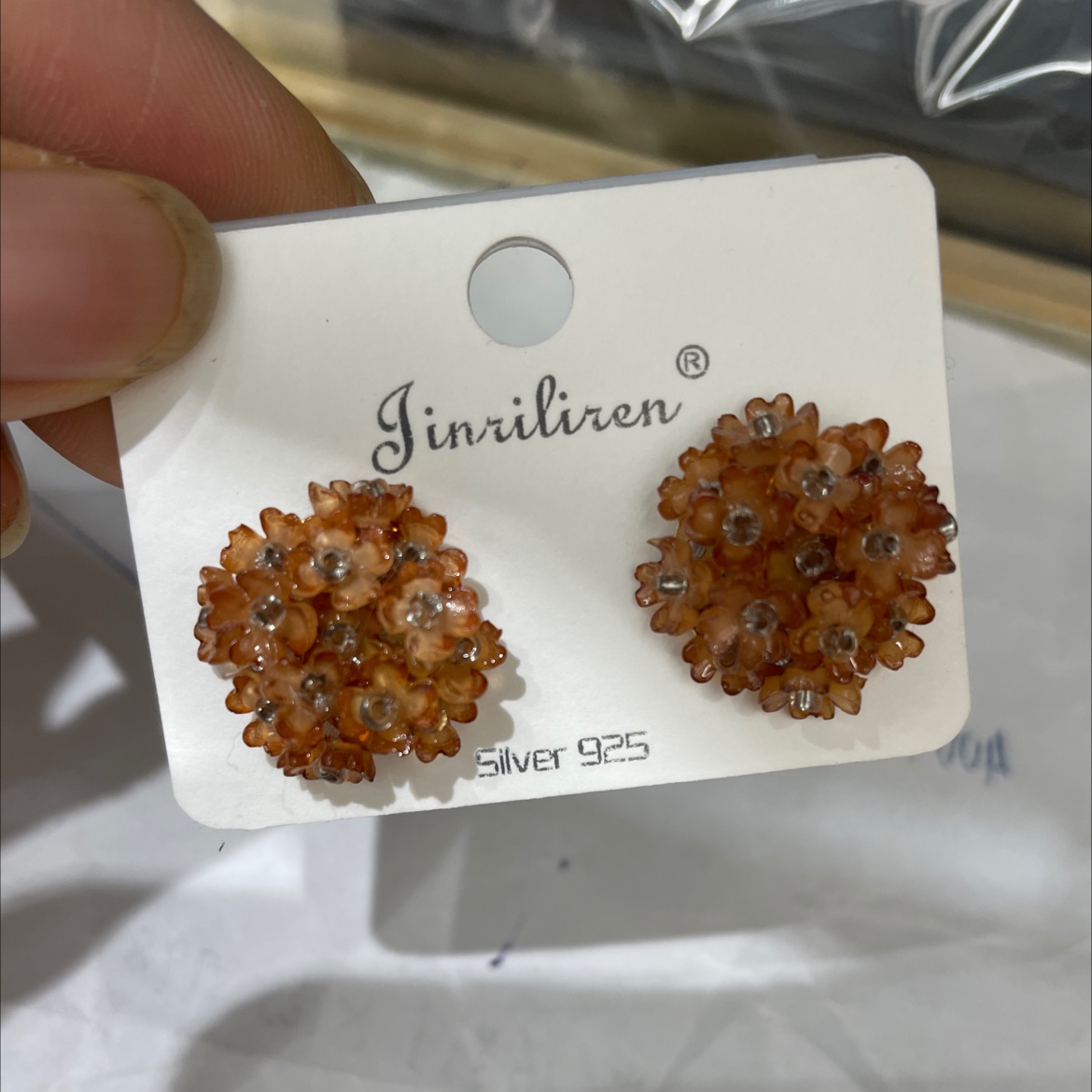 Today beauty Korean version earring brown flower series products