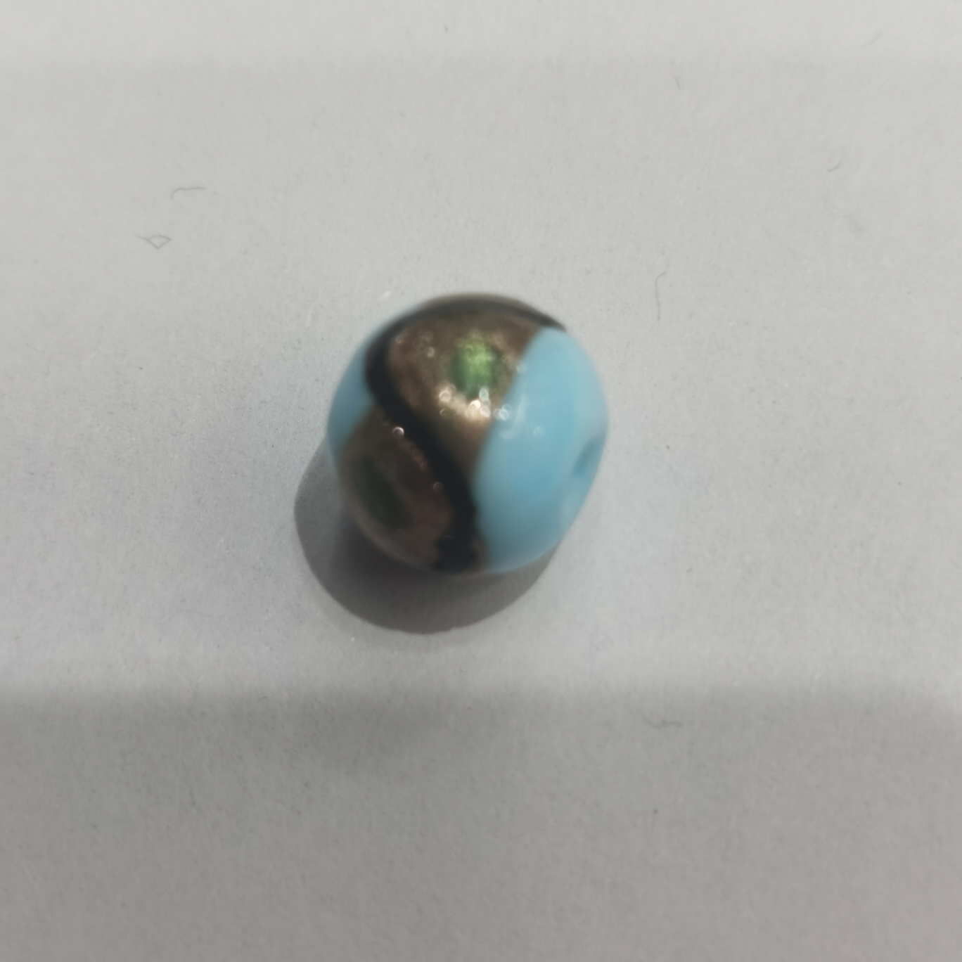 14mm琉璃珠A-16圆珠湖蓝瓷