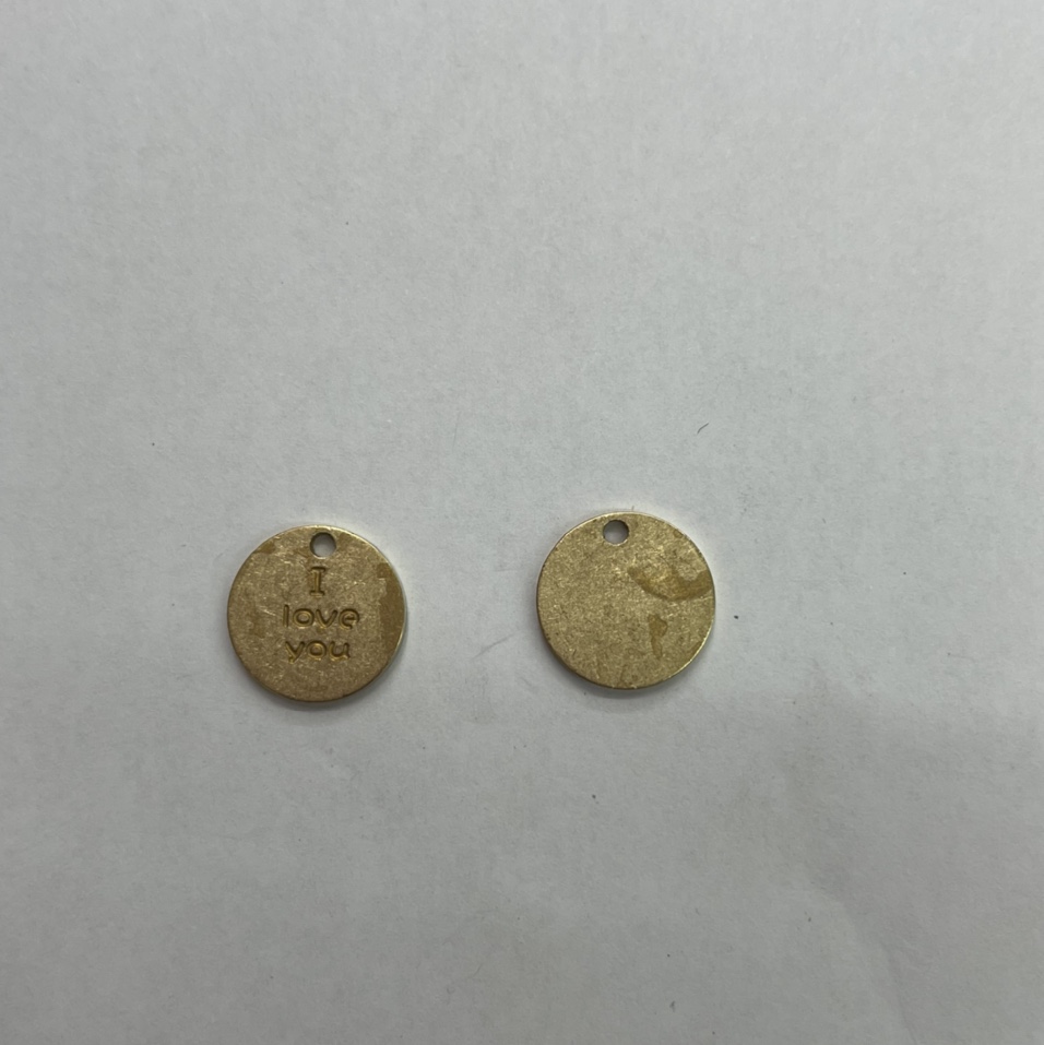 Aotong Accessories XJ14102 Round piece one hole tag earrings necklace bracelet Copper accessories thumbnail