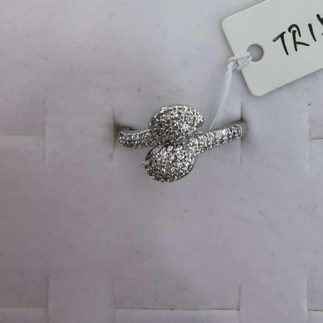 Double leaf ring silver