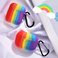 适用airpods pro保护套 苹果蓝牙耳机彩虹款硅胶保护壳 1/2代通用白底实物图