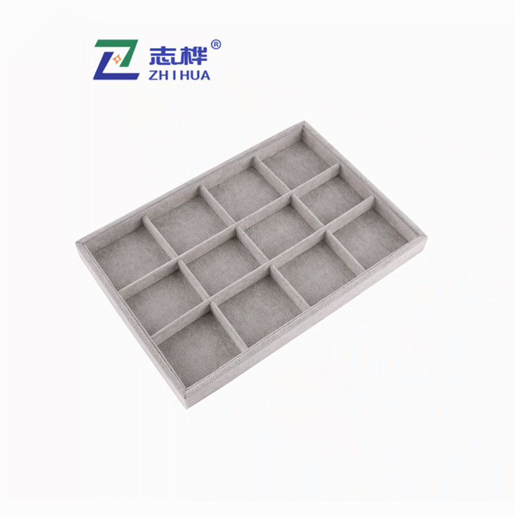 Jewelry display box simple storage box ice velvet 12 tray accessories tray