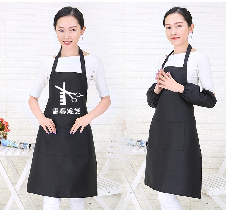 Custom-made logo-printed clothing, home Korean-style fashionable and cute adult advertising printed kitchen aprons detail image 5