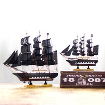 实木帆船模型装饰摆件帆船船模海盗船模型工艺品摆设礼物木质摆件 手工工艺品