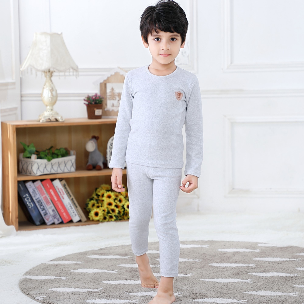 舒绒彩棉儿童保暖内衣套装 8001 男童宝宝圆领秋衣秋裤 棉毛衫详情图5