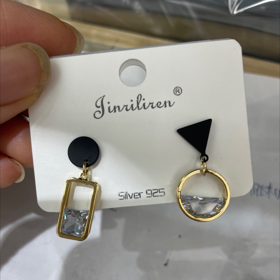 Today's beauty Korean earrings zircon inlaid style fashion