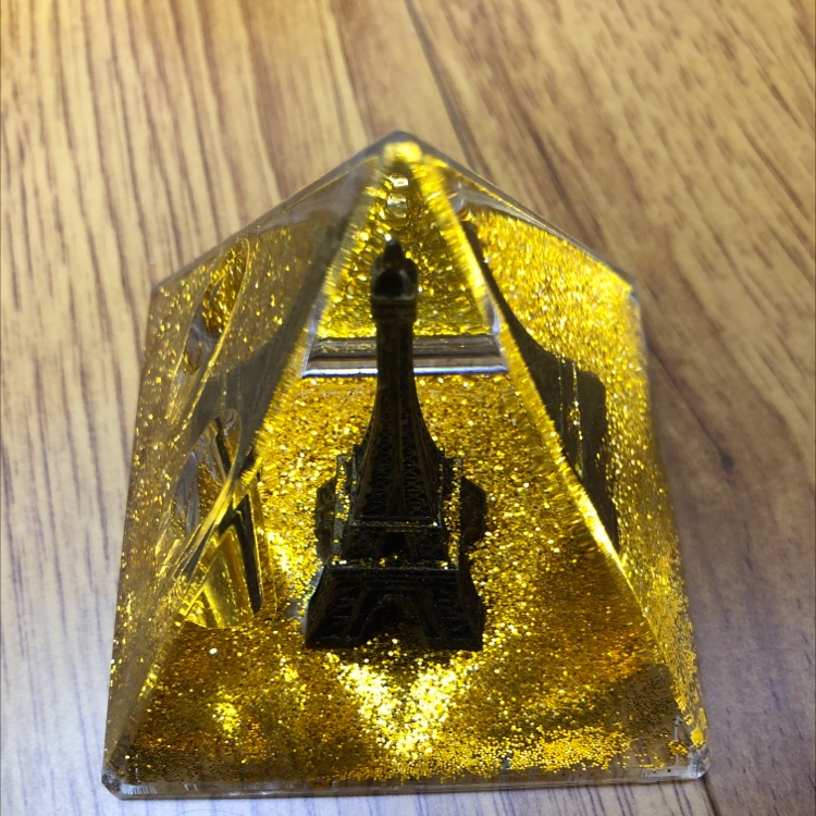 金字塔水晶胶笔插古金色铁塔亚克力外壳