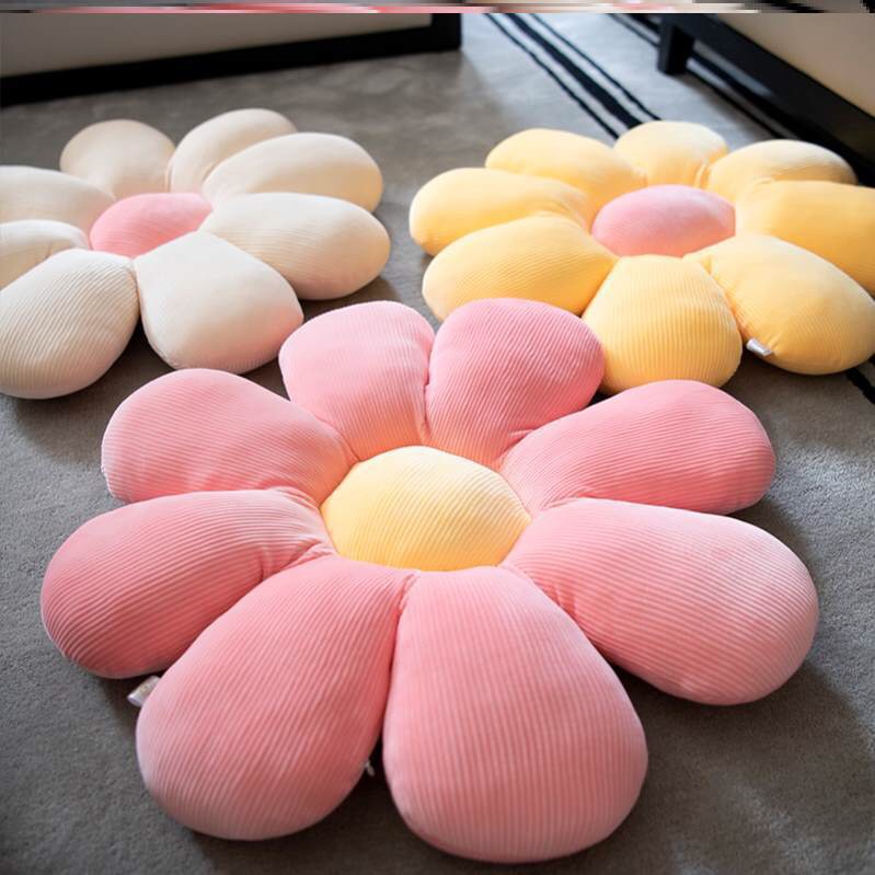 小雏菊花朵坐垫沙发可爱北欧榻榻米副驾驶风老婆上班后窗一对摆件