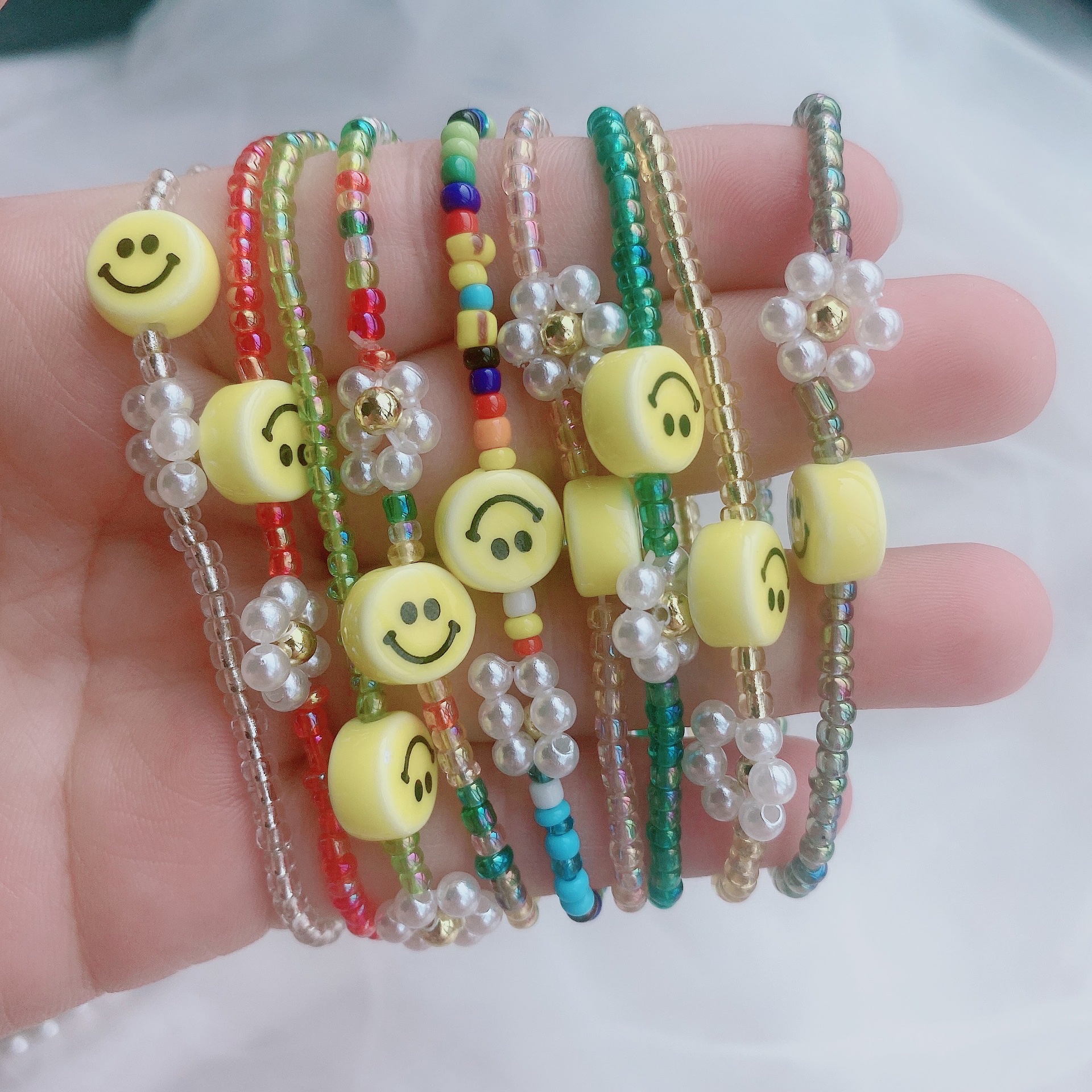 The smiling face flower bracelet necklace style can be customized Specification image