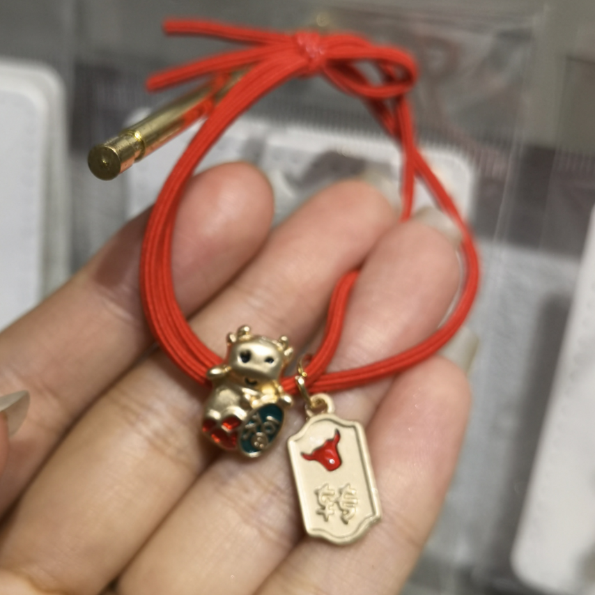 本命年红色祈福发圈发绳两用