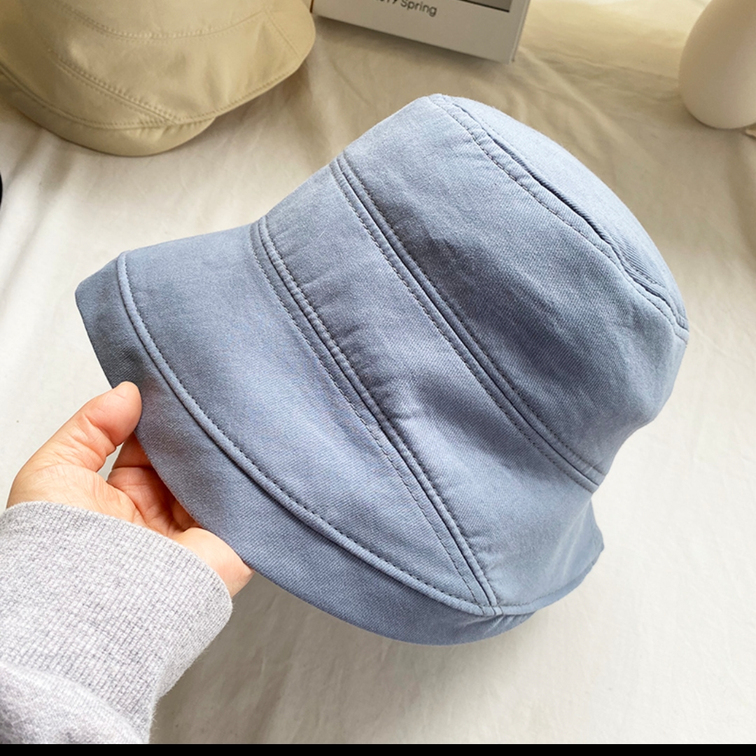 Japanese black fisherman hat for women Autumn hat for women Herban wind all-match UV sun hat for women summer sun block hat