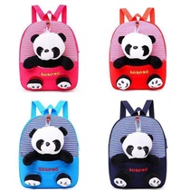 Striped Panda kindergarten kids Plush backpack Boy Girl snack backpack cartoon cute backpack