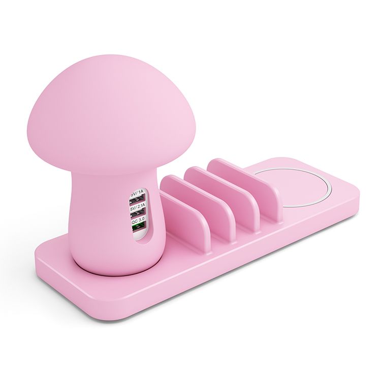 LED Mushroom night lamp wireless charging multi-port charging support USB charging support multi-functional charging support UD12