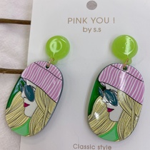 Girls hat earrings Summer 2021 new fashion simple sweet cool earrings temperament magazine earrings