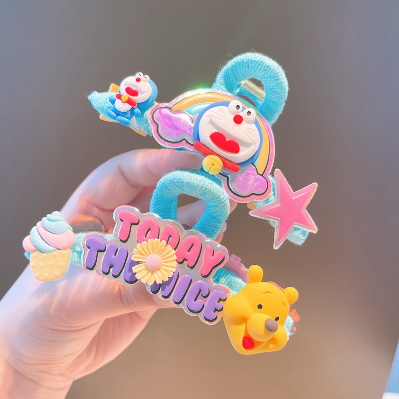 2021 Children's wig and hair clip New Cartoon children's hair clip set, cute little girl bangs clip, bow headpiece, side clip princess hair accessory detail image 15