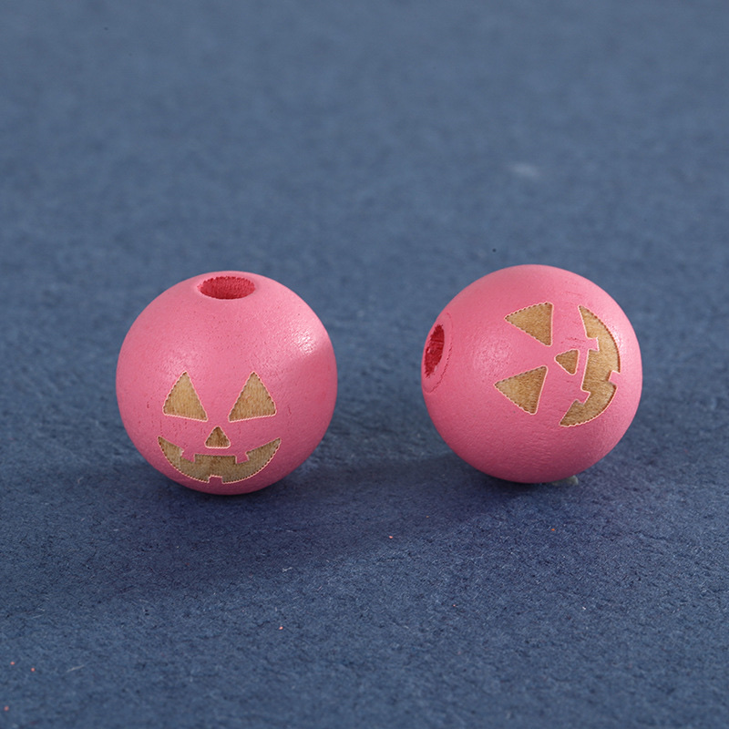 Laser-marked smiley face lotus wood beads detail image 7