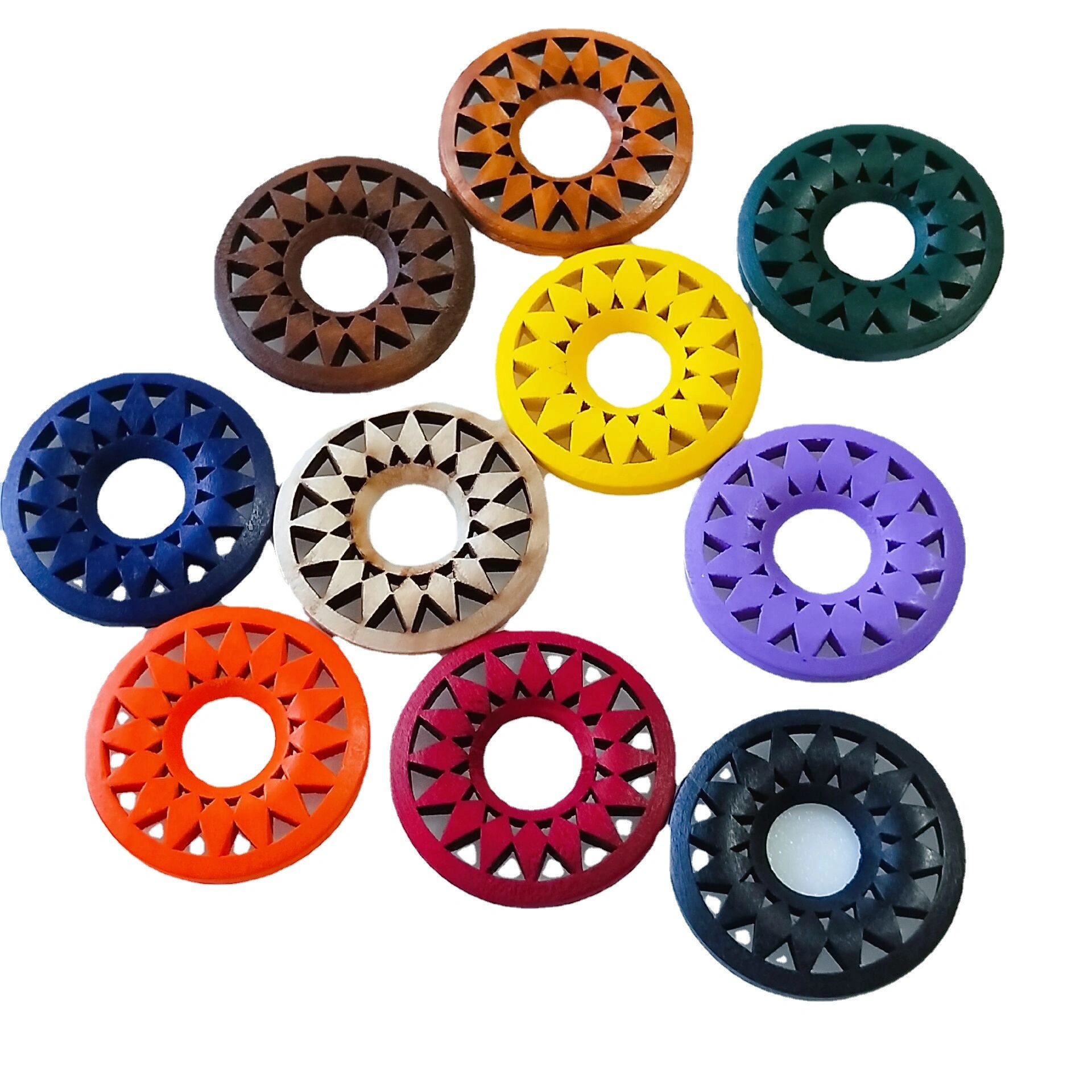 DIY jewelry accessories, Korean solid wood single-hole sunflower hollow wood chip earrings, earrings and other accessories materials wholesale detail image 4