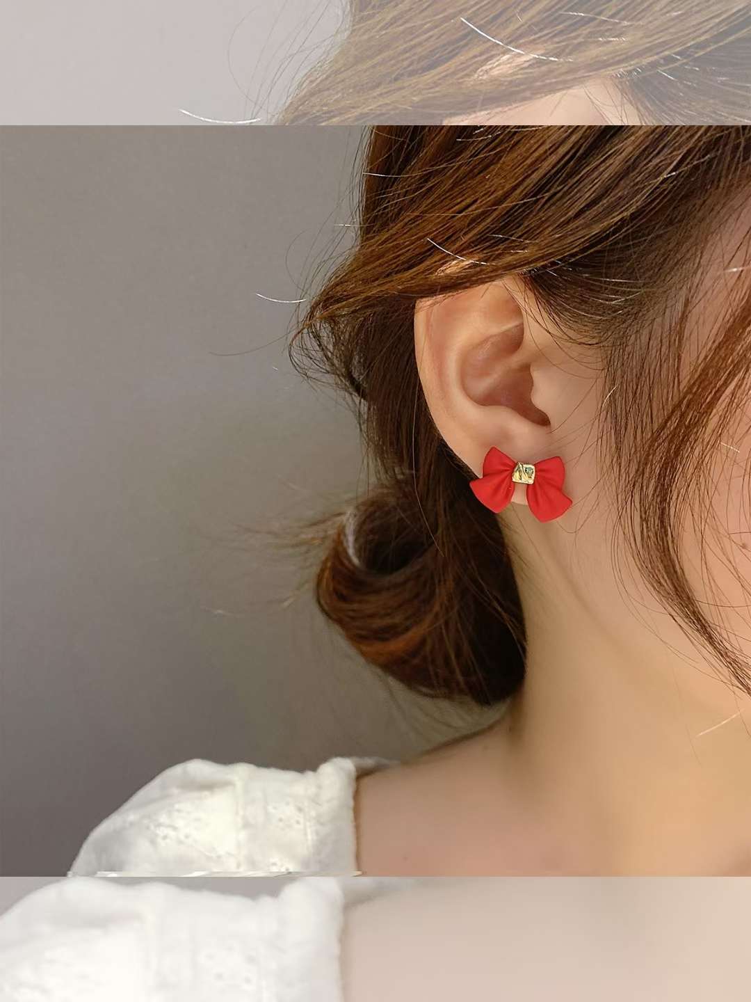 网络爆款耳环喷漆蝴蝶结款式新颖价格实惠工厂直销详情图2