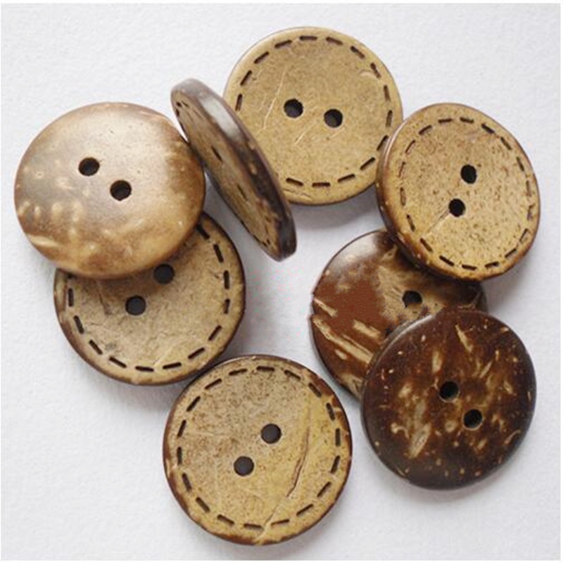 Coconut shell button 15mm