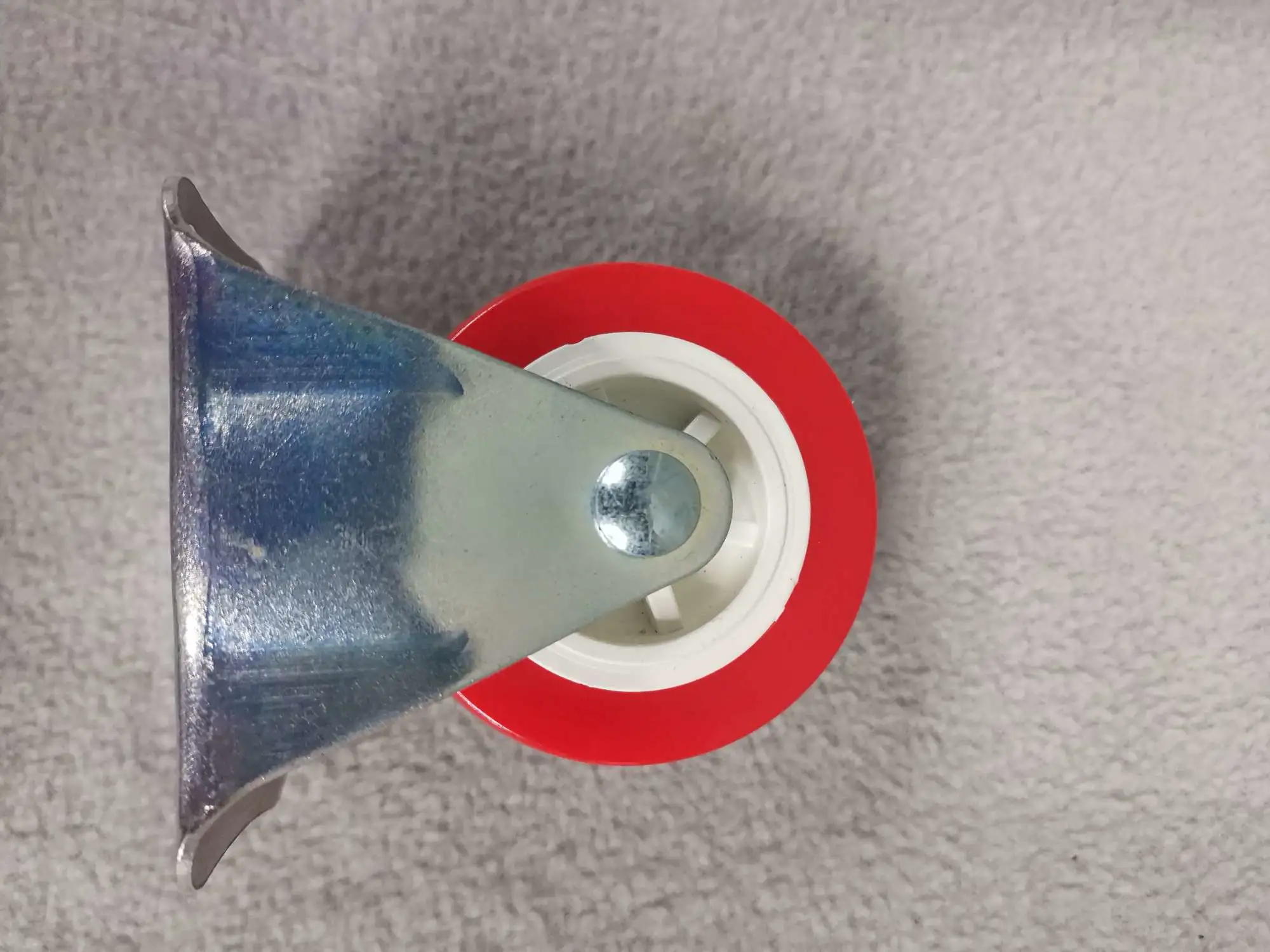 2-inch PVC white core red wheel oriented wheel light casters detail image 2