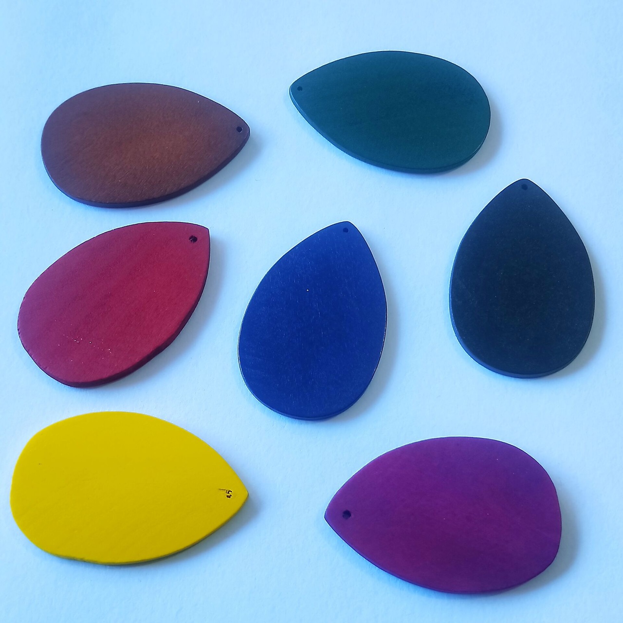 DIY wooden minimalist earring accessories, Korean retro jewelry, single-hole teardrop-shaped earring material made of raw wood