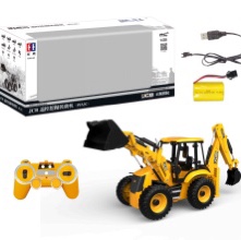 E589-001 JCB Remote Control Excavator Loader (two busy) (1:20)