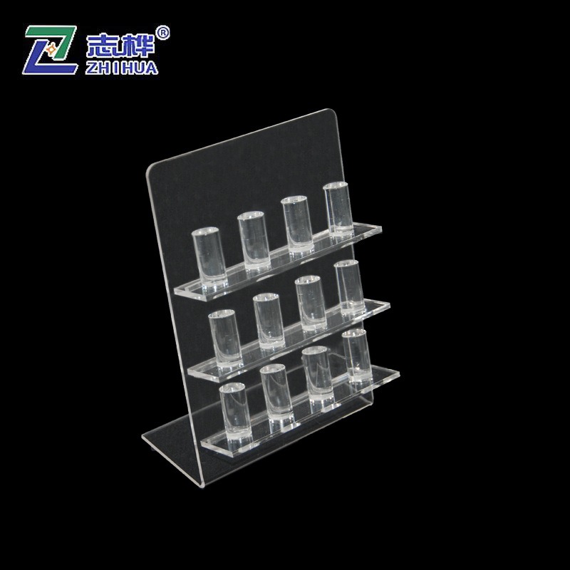 厂家现货L型亚克力透明戒指座 12位戒指展示架 高档精美珠宝展示