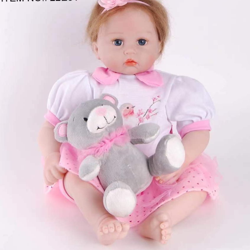 Simulation doll toy baby soft glue talking doll girl gift rebirth doll enamelled figure