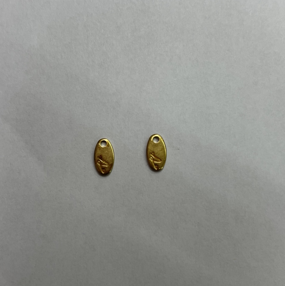 Aotong accessories XH04838 Oval one hole printing tag 5*9*1mm