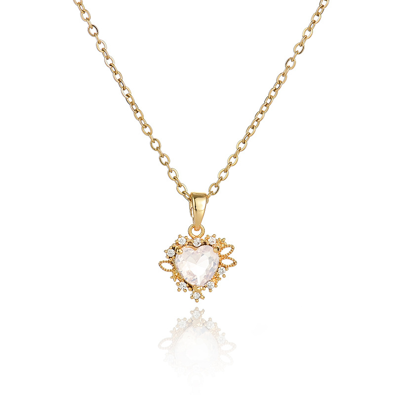 A popular zircon necklace for women from Dongdaemun, South Korea, gold-plated and non-fading, simple and versatile collarbone chain jade pendant, 16 detail image 2