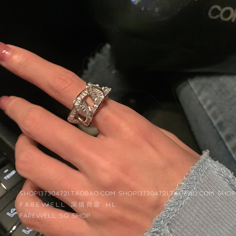 Ultra-exquisite ~ Light luxury ins niche ring Advanced sense opening adjustable cold wind personality fashion index finger ring thumbnail