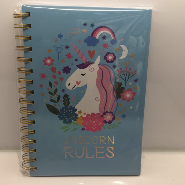 Unicorn Blue notebook full figure