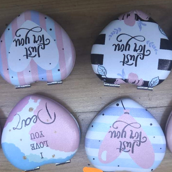 心形马卡龙PU镜子