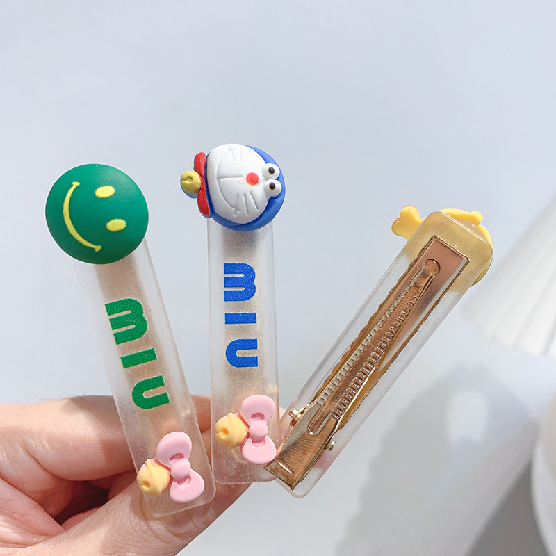 2021 Children's wig and hair clip New Cartoon children's hair clip set, cute little girl bangs clip, bow headpiece, side clip princess hair accessory detail image 5
