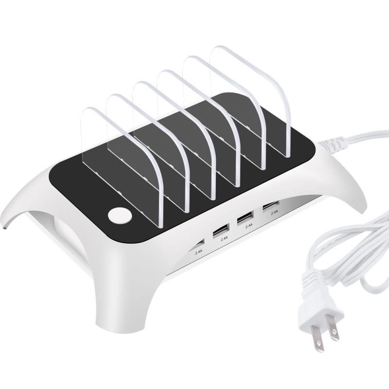New 5-port USB smart fast charging mobile phone charger stand, desktop mobile phone and tablet charging base stand UD05