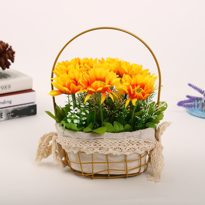 2022 nuevo hierro forjado sunflower set girasol set decoración 12