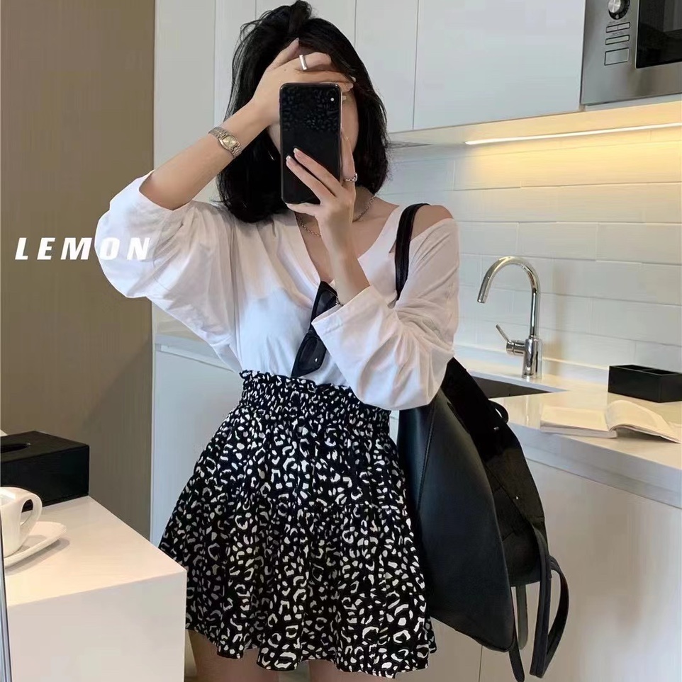 Black and white striped striped skirt