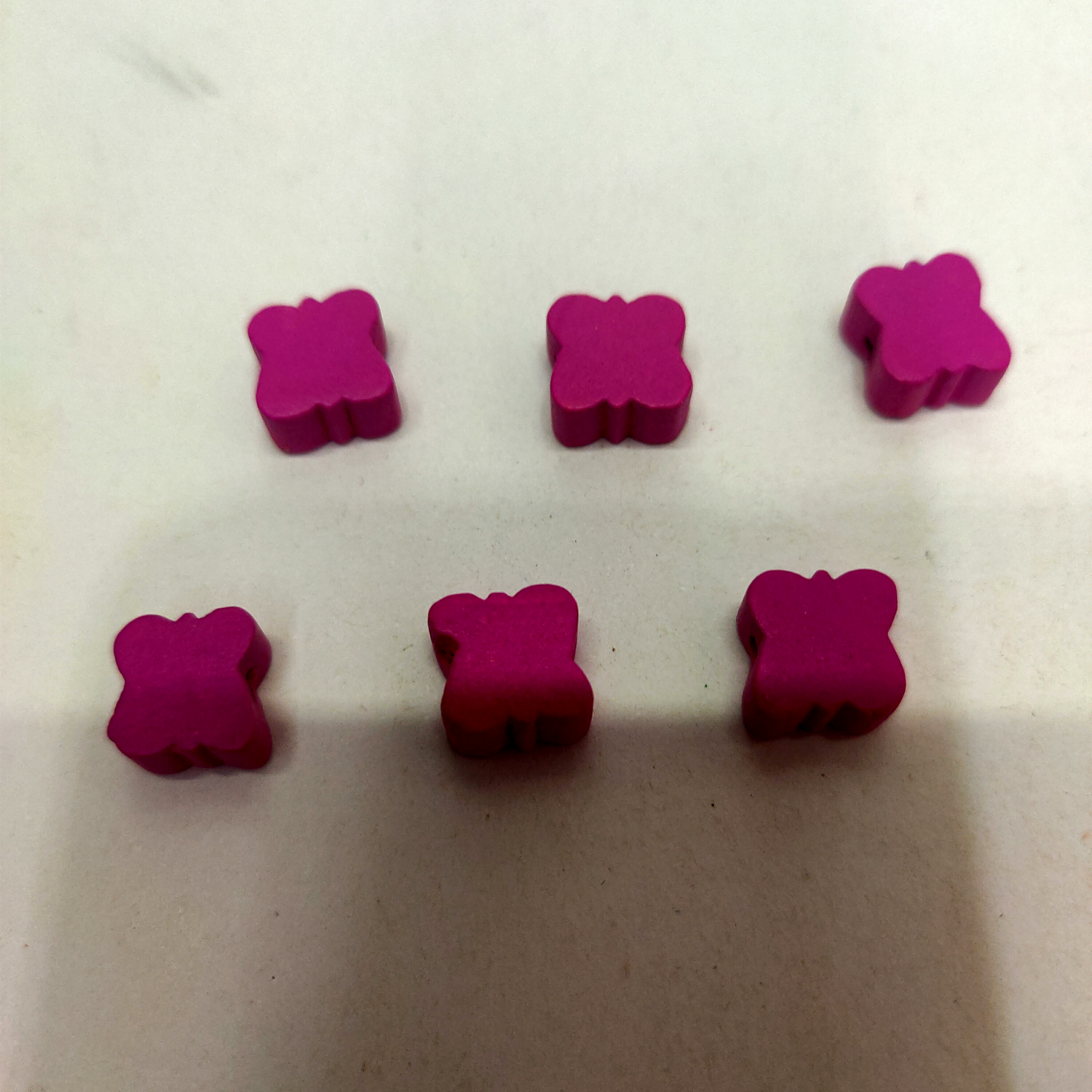 Wooden fittings small butterfly rose red