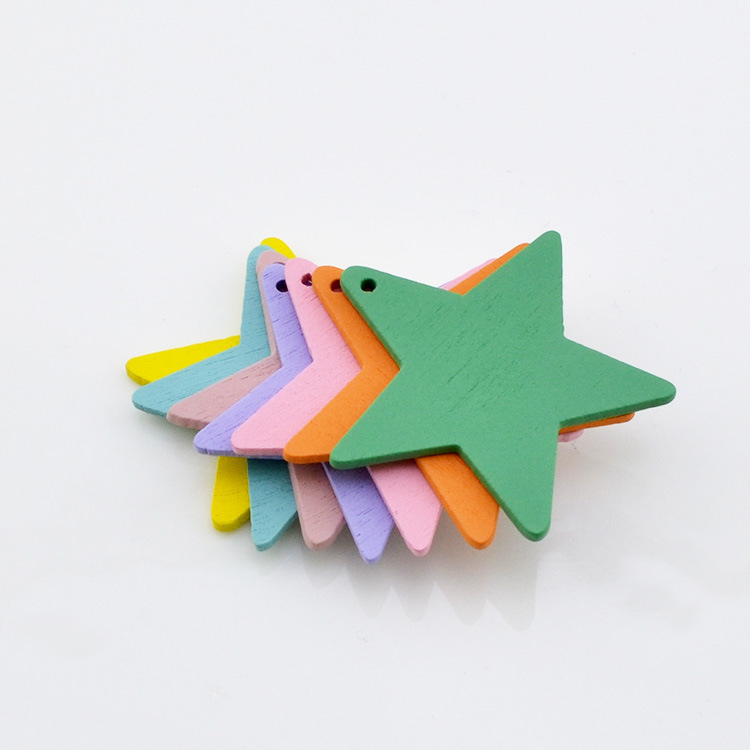 Five-pointed stars with wooden chips as earring accessories Application Scenario