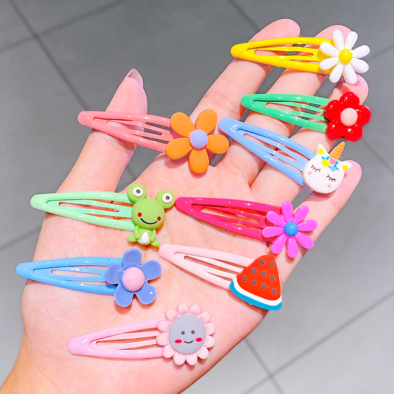 2021 Children's wig and hair clip New Cartoon children's hair clip set, cute little girl bangs clip, bow headpiece, side clip princess hair accessory detail image 6
