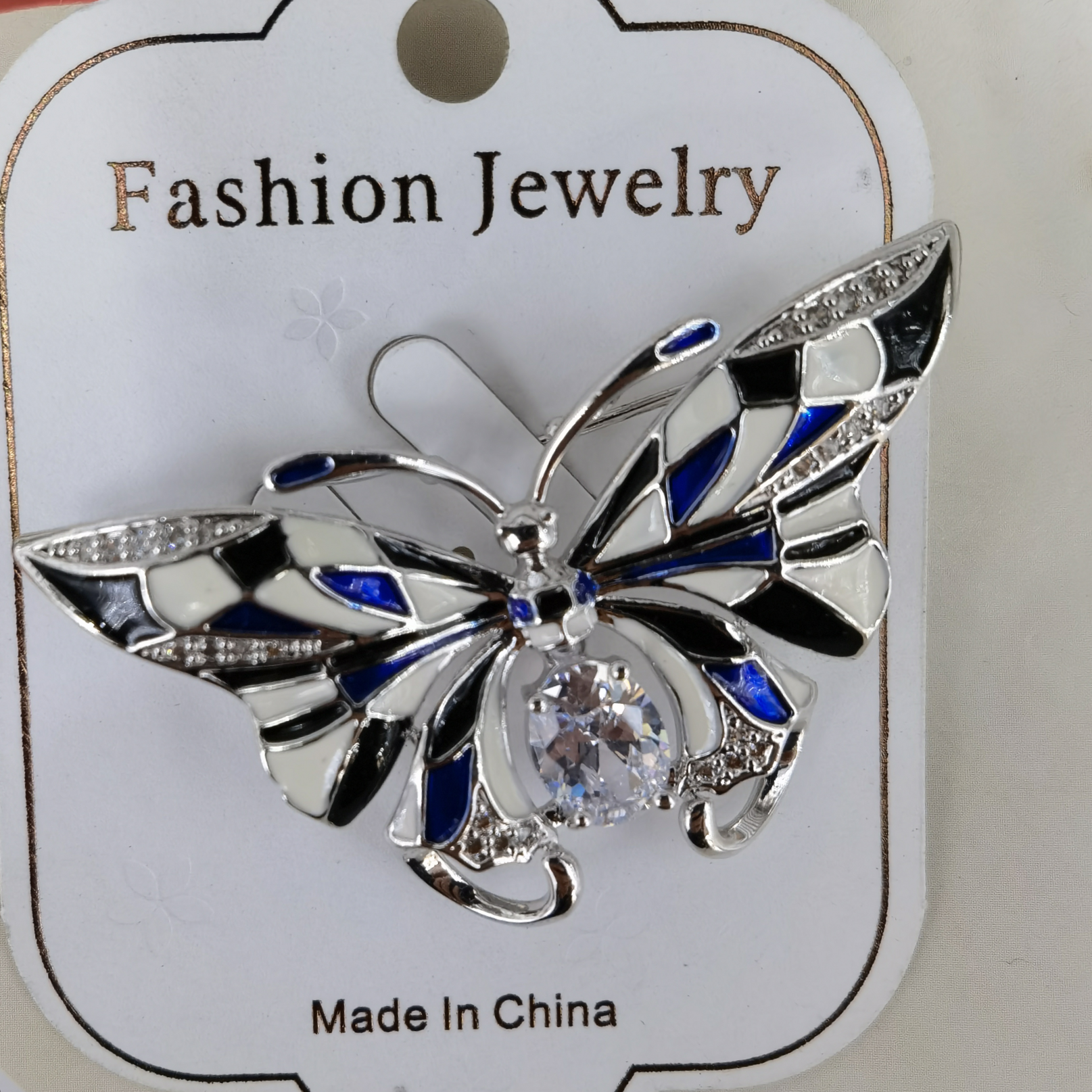 Drip oil Butterfly glass rhinestone fashion brooch