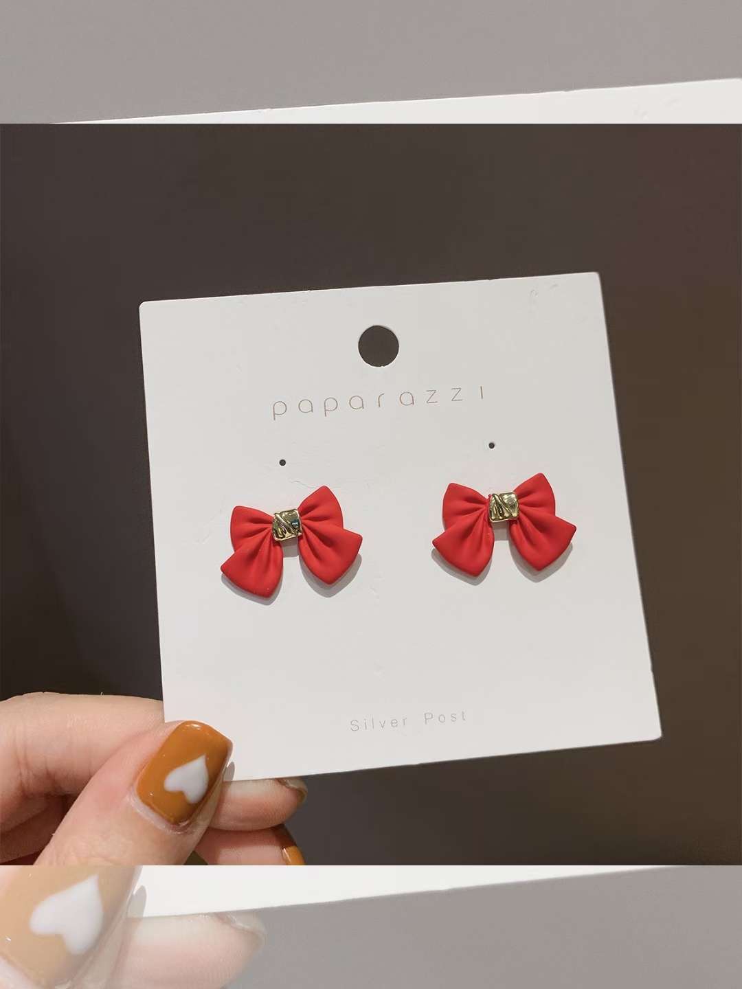 网络爆款耳环喷漆蝴蝶结款式新颖价格实惠工厂直销细节图