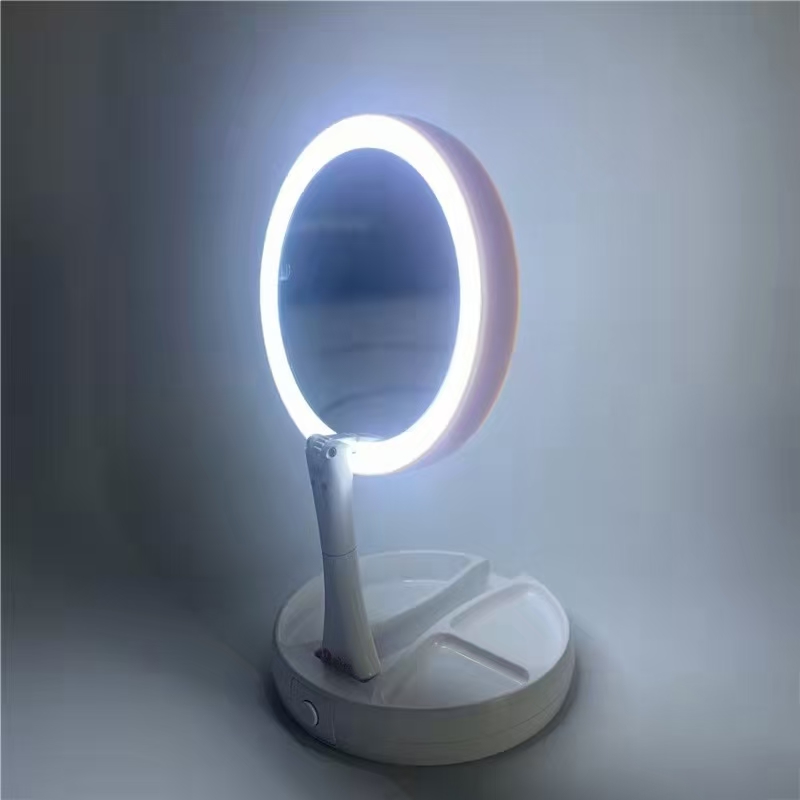 带灯台式双面折叠化妆镜详情图7