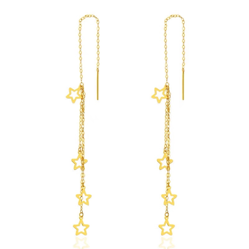 Titanium steel earrings, round face slimming, elegant and fashionable long earrings for women, new trend 12 Specification image
