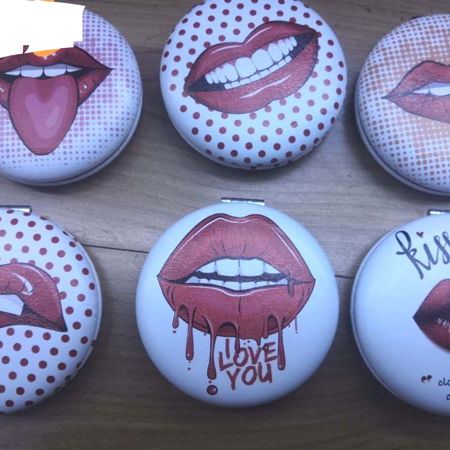 马卡龙圆形嘴唇系列镜子