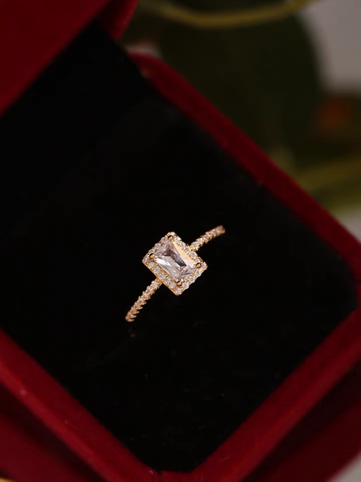 Chenglong Jewelry's dazzling diamond, luxurious Korean style, internet-famous adjustable ring, fashionable and simple index finger ring CL01270-32.5 Specification image