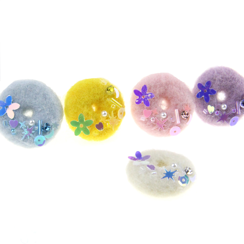 Zaxi accessories, wool felt doughnuts, Zaxi jewelry accessories DIY, super charming, super cute, super elegant, simple and generous