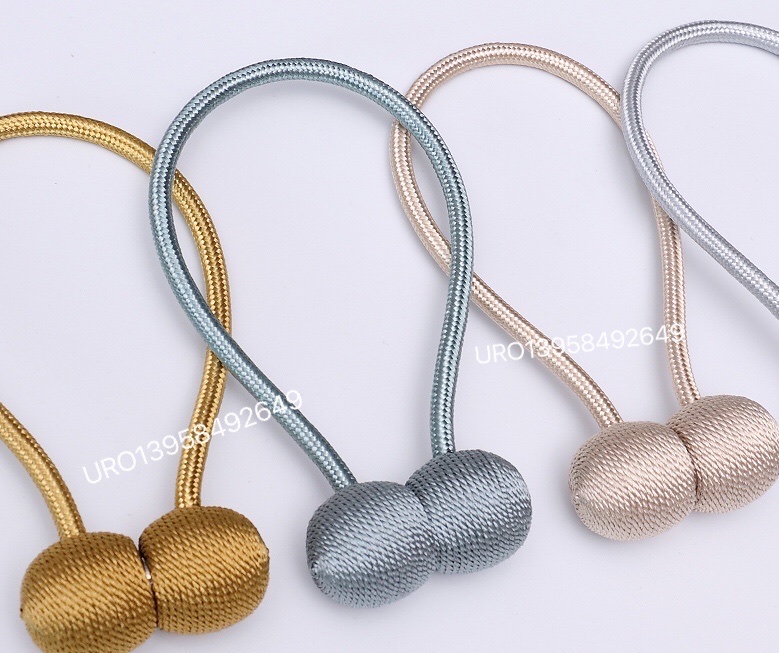 A pair of curtain binding ropes, no need for drilling, magnetic buckle accessories, hanging balls, binding straps, versatile, double-suction, household storage ropes detail image 1