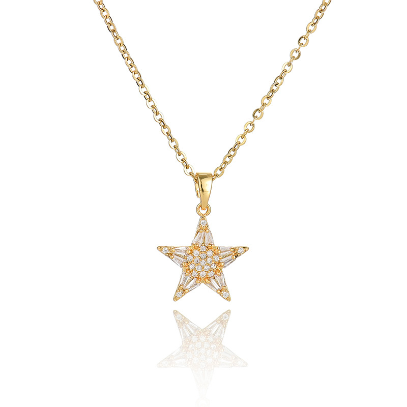 A popular zircon necklace for women from Dongdaemun, South Korea, gold-plated and non-fading, simple and versatile collarbone chain jade pendant, 25 detail image 3